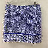 TALBOTS WOMEN'S SKIRT white blue print 16