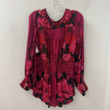 FREE PEOPLE WOMEN'S BLOUSE/SHIRT red pink print M