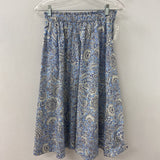 TALBOTS WOMEN'S SKIRT blue white floral SP