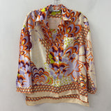 ZARA WOMEN'S BLOUSE/SHIRT beige orange green multi S