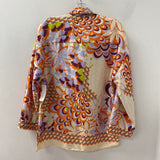 ZARA WOMEN'S BLOUSE/SHIRT beige orange green multi S
