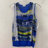 AKRIS punto WOMEN'S SWEATER blue yellow black 8