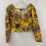 GUESS WOMEN'S BLOUSE/SHIRT mustard black S