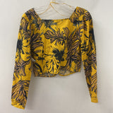 GUESS WOMEN'S BLOUSE/SHIRT mustard black S
