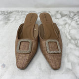 ANNE KLEIN WOMEN'S FOOTWEAR beige silver 9