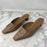 ANNE KLEIN WOMEN'S FOOTWEAR beige silver 9