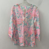lilly pulitzer WOMEN'S BLOUSE/SHIRT white green pink M