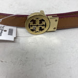 TORY BURCH WOMEN'S BELT burgundy tan S