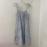SUNDAY BEST WOMEN'S DRESS white blue stripe L