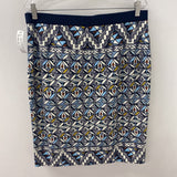 TORY BURCH WOMEN'S SKIRT navy white blue yellow XL