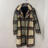 MAISON CINQCENT WOMEN'S COAT cream multi plaid XL