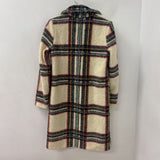 MAISON CINQCENT WOMEN'S COAT cream multi plaid XL