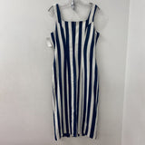 H&M WOMEN'S DRESS navy white stripe S