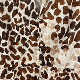 MANGO/MNG WOMEN'S DRESS white brown animal print 6