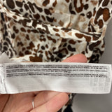 MANGO/MNG WOMEN'S DRESS white brown animal print 6