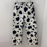 WOMEN'S JEANS white black cow print S29