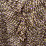 CREAM WOMEN'S BLOUSE/SHIRT brown pruple greek keky pattern M/44