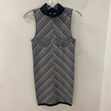 ZARA WOMEN'S DRESS black white stripe M-L