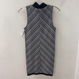 ZARA WOMEN'S DRESS black white stripe M-L