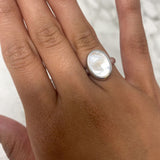WOMEN'S RING silver white 5.5