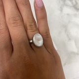 WOMEN'S RING silver white 5.5