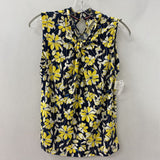 TOMMY HILFIGER WOMEN'S TOP navy yellow white S