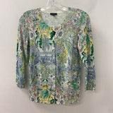 TALBOTS WOMEN'S CARDIGAN green yellow blue white XS