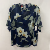 ANNE KLEIN WOMEN'S BLOUSE/SHIRT navy floral M
