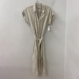RW&CO WOMEN'S DRESS beige black stripe S