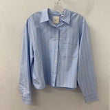 UNIQLO WOMEN'S BLOUSE/SHIRT blue white XL