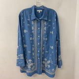 Banana Republic WOMEN'S BLOUSE/SHIRT blue cream XL