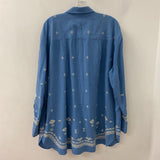 Banana Republic WOMEN'S BLOUSE/SHIRT blue cream XL