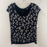 TRIBAL WOMEN'S TOP black silver leopard M