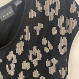 TRIBAL WOMEN'S TOP black silver leopard M
