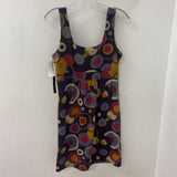 BCBGMAXAZRIA WOMEN'S DRESS purple multi colour dots m