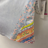 LUCKY IN LOVE WOMEN'S ACTIVE TOP blue orange yellow XS