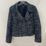 ANN TAYLOR WOMEN'S BLAZER/JACKET blue silver black 10