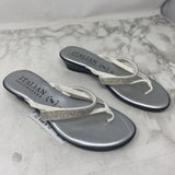 ITALIAN SHOEMAKERS WOMEN'S SANDALS white bling 6