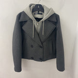 ZARA WOMEN'S COAT two tone grey L
