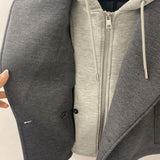 ZARA WOMEN'S COAT two tone grey L