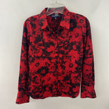 JNY jones new york WOMEN'S BLOUSE/SHIRT red black floral MP