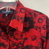 JNY jones new york WOMEN'S BLOUSE/SHIRT red black floral MP
