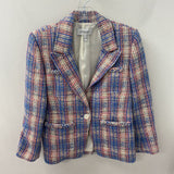 DEREK LAM 10 CROSBY WOMEN'S BLAZER/JACKET blue pink white 8