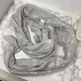 WOMEN'S SCARF/SHAWL grey, silver pineapples
