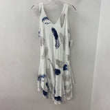 made in Italy WOMEN'S DRESS white navy floral print S