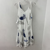 made in Italy WOMEN'S DRESS white navy floral print S
