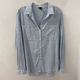 PATAGONIA WOMEN'S BLOUSE/SHIRT blue white stripe L