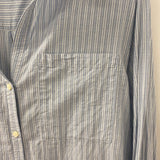 PATAGONIA WOMEN'S BLOUSE/SHIRT blue white stripe L