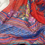 WOMEN'S SCARF/SHAWL red multi colour stripes and floral