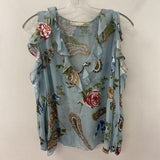 alice + olivia WOMEN'S BLOUSE/SHIRT blue green multi L